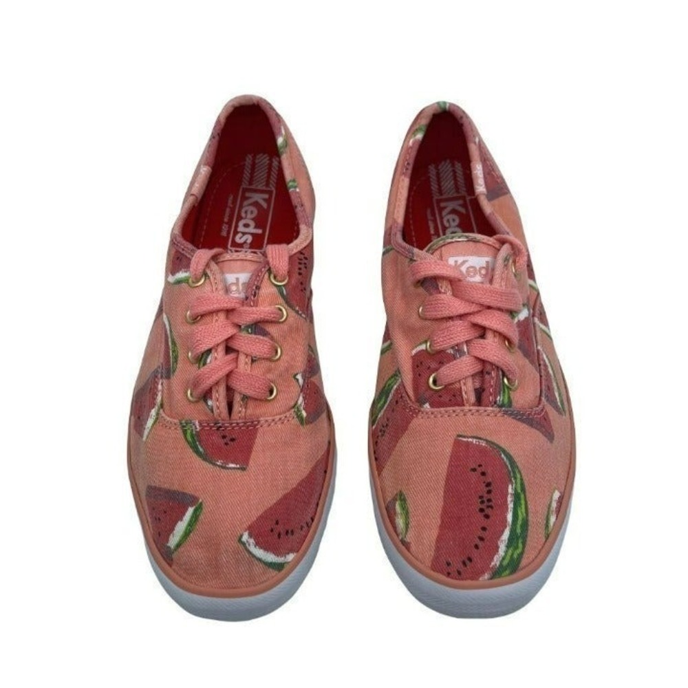 Keds Champion Sneakers Womens 7 Pink Watermelon Print Low Top Canvas